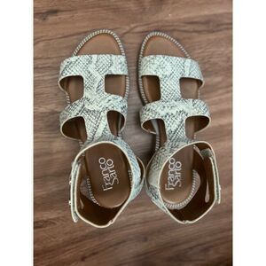 FRANCO SARTO Genevia Snakeskin Embossed‎ Sandal Womens Size 5M Gladiator